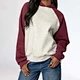 Color block hoodies casual sports loose sweatshirt
